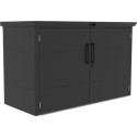 Abri 3 poubelles en acier galvanisé Kosto monopente gris foncé + kit d'ancrage - X-Métal
