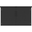 Abri 3 poubelles en acier galvanisé Kosto monopente gris foncé + kit d'ancrage - X-Métal