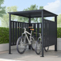 Abri multi-fonctions BBQ ou vélos en acier galvanisé Kosto monopente gris foncé - X-Métal