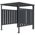 Abri multi-fonctions BBQ ou vélos en acier galvanisé Kosto monopente gris foncé - X-Métal