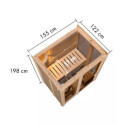 Sauna traditionnel d'intérieur Irava 1 - 1 à 2 places - 68mm - poêle 3,6KW ctrl intégré KARIBU