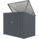 Coffre de rangement multifonctions 2300L - 2 poubelles en acier galvanisé - X-METAL