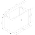 Coffre de rangement multifonctions 2300L - 2 poubelles en acier galvanisé - X-METAL