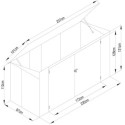 Coffre de rangement multifonctions 3150L - 3 poubelles en acier galvanisé - X-METAL