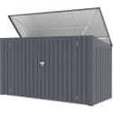 Coffre de rangement multifonctions 3150L - 3 poubelles en acier galvanisé - X-METAL