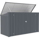 Coffre de rangement multifonctions 3150L - 3 poubelles en acier galvanisé - X-METAL