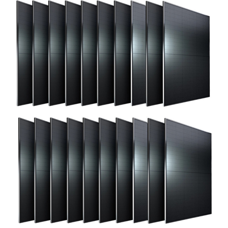 Lot de panneaux photovoltaïque 4100W pour carport solaire en aluminium 2 voitures - X-METAL