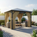 Pergola 300x300cm en alu anthracite et polycarbonate - X-METAL