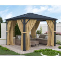 Pergola 300x300cm en alu anthracite et polycarbonate - X-METAL
