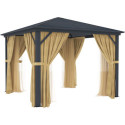 Pergola 300x300cm en alu anthracite et polycarbonate - X-METAL