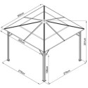 Pergola 300x300cm en alu anthracite et polycarbonate - X-METAL
