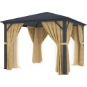 Pergola 300x300cm en alu anthracite et polycarbonate - X-METAL