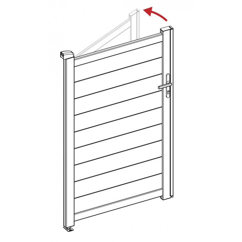 Kit de modification pour ouverture poussant gauche - portillon 158cm - X-Métal