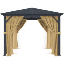 Rideaux pour pergola 300x300cm en alu anthracite et polycarbonate X-METAL