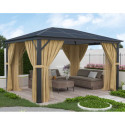 Pergola 300x395cm en alu anthracite et polycarbonate X-METAL