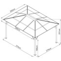 Pergola 300x395cm en alu anthracite et polycarbonate X-METAL