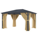 Pergola 300x395cm en alu anthracite et polycarbonate X-METAL