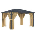 Pergola 300x395cm en alu anthracite et polycarbonate X-METAL