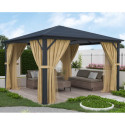 Pergola 360x360cm en alu anthracite et polycarbonate X-METAL