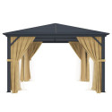 Pergola 360x360cm en alu anthracite et polycarbonate X-METAL