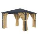Pergola 360x360cm en alu anthracite et polycarbonate X-METAL