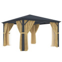 Pergola 360x360cm en alu anthracite et polycarbonate X-METAL