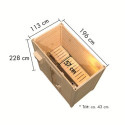 Sauna d’extérieur en bois brut Hytti 0 - 2 places 38mm KARIBU