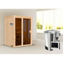 Sauna traditionnel d'intérieur Irava 1 - 1 à 2 places - 68mm - poêle Easy Bio 3,6KW KARIBU