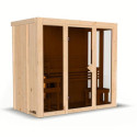Sauna traditionnel d'intérieur Irava 2 - 3 places - porte vitrée - 68mm - KARIBU