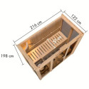 Sauna traditionnel d'intérieur Irava 2 - 3 places - porte vitrée - 68mm - KARIBU