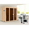 Sauna traditionnel d'intérieur Irava 3 - 3 places - porte vitrée - 68mm - KARIBU