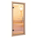 Sauna Tonneau asymétrique 2 à parois droites avec vestibule - 4 places bois massif 38mm KARIBU