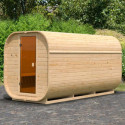 Sauna d'extérieur Tonneau Quadro 3 - 2 à 4 places - 38mm - poêle 9KW ctrl externe - KARIBU