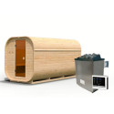 Sauna d'extérieur Tonneau Quadro 3 - 2 à 4 places - 38mm - poêle 9KW ctrl externe - KARIBU