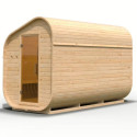Sauna Tonneau asymétrique 3 - 4 places - avec vestibule - 38mm - KARIBU