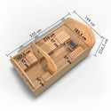 Sauna d'extérieur tonneau 4 à 6 places - parois 38mm - porte en verre - poêle avec ctrl Easy Bio - Asymétrique 3 - KARIBU