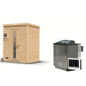 Sauna d’extérieur en bois brut Hytti 0 - 2 places - 38mm - poêle Easy Bio 9000W - KARIBU