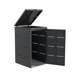 Cache-poubelle en acier galvanisé gris anthracite Cestino - Telluria