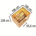 Sauna d’extérieur en bois gris terre Hytti 1 - 3 places - poêle 9KW ctrl externe - KARIBU