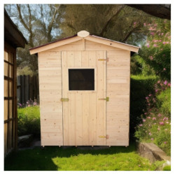 Abri de jardin en bois 1,92m² - panneaux 16mm + plancher - Habrita