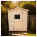 Abri de jardin en bois 1,92m² - panneaux 16mm + plancher - Habrita