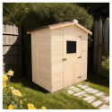Abri de jardin en bois 1,92m² - panneaux 16mm + plancher - Habrita