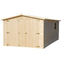 Garage en bois brut 15m² – panneaux 17mm – Timbela