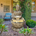 Fontaine XXL Bouddha sur fleur de lotus kit complet avec pompe - Art-Pond