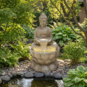 Fontaine XXL Bouddha sur fleur de lotus kit complet avec pompe - Art-Pond