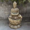 Fontaine XXL Bouddha sur fleur de lotus kit complet avec pompe - Art-Pond