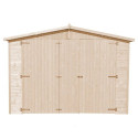 Garage en bois brut 18m² – panneaux 17mm – Timbela