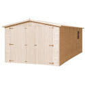 Garage en bois brut 18m² – panneaux 17mm – Timbela