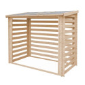 Abri bûches en bois brut 228x130cm – panneaux 19mm – Timbela