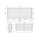 Abri bûches en bois brut 456x100cm – panneaux 19mm – Timbela